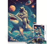 Shark Space Astronaut 1000 Piece Jigsaw Puzzles for Teenagers Jigsaw Solid Logic Toy Calm Fun Precision Cut Santa Wish Item 50x75cm