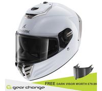 Shark Spartan RS Full Face Helmet White/SilverXL White,Silver