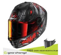 Shark Spartan RS Motorcycle Motorbike Helmet Shaytan Matt KRA - Free Dark Visor