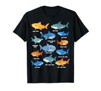 Shark Species Cute Shark Faces Type Marine Biology Kids Boys T-Shirt