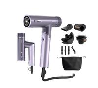 Shark SpeedStyle Pro Flex Hair Dryer, High Performance High-Velocity Hair-Dryer w/ 4 Styling Attachments, Lightweight, Ionic, No Heat Damage, Folding Handle, for All Hair Types, Lilac Frost HD543PLUK