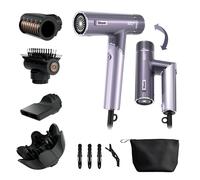Shark SpeedStyle Pro Flex Hair Dryer, High Performance High-Velocity Hair-Dryer w/ 4 Styling Attachments, Lightweight, Ionic, No Heat Damage, Folding Handle, for All Hair Types, Lilac Frost HD543PLUK