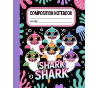 Shark Squad Composition Notebook: Fun Neon Shark Squad | 120 Pages | Wide Ruled Composition Book for Kids Ages 6-12