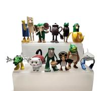 Shark, Stick Man, Monkey, Murloc Figure, 12pcs Standing Q Version Figurine Handmade PVC Character Action Model Statue Ornament Gifts