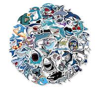 Shark Stickers, Cool Animal Gift for Kids Teen Adult, Lovely Waterproof Vinyl Decals for Laptop Water Bottles Skateboard Bike Car Helmet Luggage Guitar Scrapbook Phone Pad [50PCS]