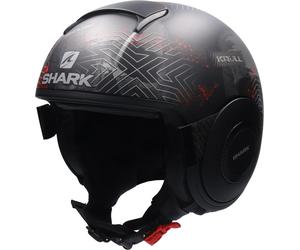 SHARK STREET DRAK KRULL jet helmet matt black-red XS