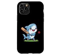 Shark Striker Cartoon Shark Playing Cricket Case for iPhone 11 Pro