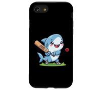 Shark Striker Cartoon Shark Playing Cricket Case for iPhone SE (2020) / 7/8