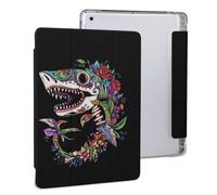 Shark Sugar Skull Mexico Dia De Los Cute Tablet Case with Pencil Holder Unisex Slim Hard Protective Cover Compatible with iPad 2020 /Pro 2020/2020 AIR 4 /Pro 2021