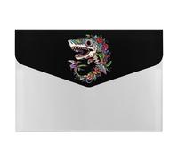 Shark Sugar Skull Mexico Dia De Los Printed File Folders with Fasteners Accordion File Organizer for Home Office Documents Contract