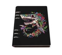 Shark Sugar Skull Mexico Dia De Los Trendy Notebook Binder A5 Slim Foldable Binder 6 Metal Ring Refillable Paper Notepad