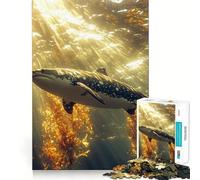 Shark Swimming through Kelp Forest Jigsaw Puzzles 1000 Pieces for Teenagers Memory Upgrade Relaxing Fun Sharp Cut Art Collection Piece 38x26cm