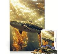 Shark Swimming through Kelp Forest Jigsaw Puzzles for Teenagers 1000 Mind Exercise Toy Home Activity Precision Cut Wall Art Decor 50x75cm