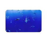 Shark Swimming Under The Sea Diatomaceous Earth Shower Mat, Non-Slip Super Absorbent Quick Drying Bathroom Floor Mat