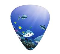Shark Swimming Under The Sea Exceptional Guitar Pick – Single-Side Full-Print, Abs Material Plectrum – Diverse Thickness For Varied Music Experience – Ideal For Guitars And Ukuleles,Guitar Pick,