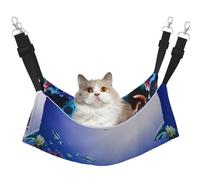 Shark Swimming Under The Sea Hanging Pet Hammock with Adjustable Straps and Metal Hooks Double Sided Bed