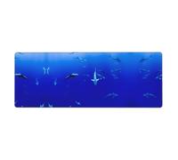 Shark Swimming Under the Sea Mouse Pad 12x31.5in Extended Gaming Surface