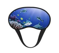 Shark Swimming Under The Sea Print Adults Washable Eye Mask for Nap Light Blocking for Home Hotel Airplane Camping