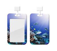 Shark Swimming Under The Sea Print Card ID Badge Holder with Breakaway Lanyard,for Doctor Teacher Nurse Staff Office