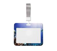 Shark Swimming Under The Sea Print Horizontal Card Badge Holder Appropriate for Teachers Students Doctors Office Staff