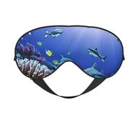 Shark Swimming Under The Sea Print Lightweight Sleep Mask Breathable Light-Blocking Travel Yoga Outdoor Adventures