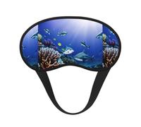 Shark Swimming Under The Sea Print Sleep Mask,Eye Mask,Breathable Sleeping Mask for Travel,Camping,Shift Work