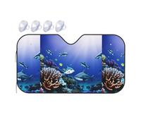 Shark Swimming Under The Sea Printing Upgrade Car Windshield Sun Shade Protect Car from Sun Rays Heat Damage,Vehicle Accessories