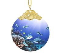 Shark Swimming Under The Sea Xmas Home Decorations Ornaments, Hanging Christmas Tree Gift Pendant For Holiday Cheer