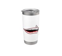 Shark Teeth Nose Art Warhawk P-40 A-10 Warthog WAR Plane Stainless Steel Insulated Tumbler