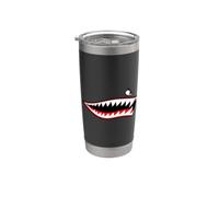 Shark Teeth Nose Art Warhawk P-40 A-10 Warthog WAR Plane Stainless Steel Insulated Tumbler