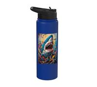 Shark Teeth Ocean Apex Jaws Predator Stainless Steel Insulated Water Bottle