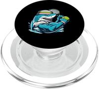 Shark Tennis Ace With Racket Muscular Sea Player PopSockets PopGrip for MagSafe