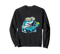 Shark Tennis Ace With Racket Muscular Sea Player Sweatshirt