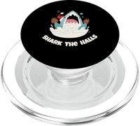 Shark the Halls Hilarious Christmas Pun with Festive Twist PopSockets PopGrip for MagSafe