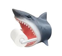 Shark Toilet Paper Holder, Wall Mounted Resin Toilet Paper Roll Holder, Funny Animal Bathroom Tissue Holder, Decorative Bathroom Wall Decor for Home, Restroom and Guest Bathroom
