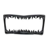 Shark Tooth License Plate Frame (Black Painted Metal)