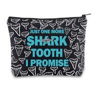 Shark Tooth Lover Makeup Bag Shark Tooth Gift Just One More Shark Tooth I Promise Shark Tooth Collector Zipper Pouch (Shark Tooth UK)