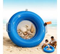 Shark Tooth Sifter, Inflatable Floating Beach Sand Sifter with Retractable Handle,Wrist Strap,Air Pump,Floating Shark Tooth Sifters,Lightweight Mesh Hunting Tool for Shells,Fossils & Beach Collecting