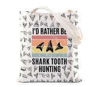 Shark Tooth Tote Bag Shark Teeth Collector Paleontology Gifts Shark Lover-Marine Life Teeth Collector Hunter Gift (Tooth Hunting)