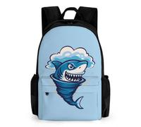Shark Tornado Storm Hurricane 16" Backpack Travel Daypack Laptop Bag