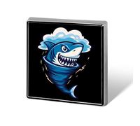 Shark Tornado Storm Hurricane Square Badge Funny Button Pins Brooch