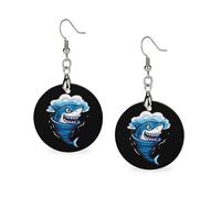 Shark Tornado Storm Hurricane Wood Earrings Personalized Dangle Earring Pendants Charms for Woman Jewelry