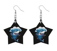 Shark Tornado Storm Hurricane Wood Earrings Personalized Dangle Earring Pendants Charms for Woman Jewelry