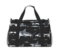 Shark Travel Bag, Weekender Bags For Women Men For Outdoor Adventures, Ideal For Camping And Hiking, Black, One Size