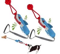 Shark Tug of War Dog Toy, Interactive Heavy Duty Pull Squeaky Rope Toys for Medium Large Breed, Squeaky Dog Tug Toy for Outdoor Training, Boredom Relief and Energy Burning (2pcs)