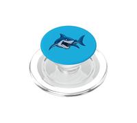Shark Turning Around Angry Sharp Teeth Fierce Funny Shark PopSockets PopGrip for MagSafe