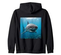 Shark Underwater Close Up Marine Predator Scene Zip Hoodie