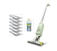 Shark VacMop 2-in-1 Cordless Hard Floor Vacuum Spray Mop Starter Kit, Quick Lightweight Cleans, Wipes Away Messes, 6x Disposable Pad Refills, 355ml Multi-Surface Floor Cleaner, Lime Green, VM200UKGN