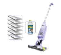 Shark VacMop 2-in-1 Cordless Hard Floor Vacuum Spray Mop Starter Kit, Quick Lightweight Cleans, Wipes Away Messes, 6x Disposable Pad Refills, 355ml Multi-Surface Floor Cleaner, Lavender, VM200UKPL
