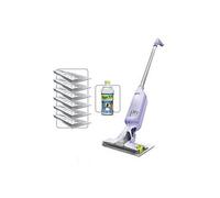 Shark VacMop 2-in-1 Cordless Hard Floor Vacuum Spray Mop Starter Kit, Quick Lightweight Cleans, Wipes Away Messes, 6x Disposable Pad Refills, 355ml Multi-Surface Floor Cleaner, Lavender, VM200UKPL